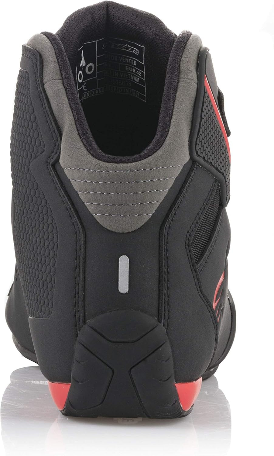 Men'S Sektor Vented Street Motorcycle Shoe, Black/Gray/Red, 10.5