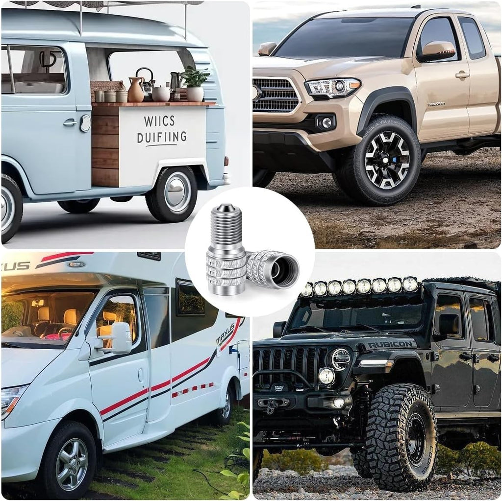 20 Pcs Double Seal Metal Valve Stem Caps for High Pressure Truck Car RV Semi