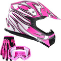Typhoon Youth Kids Offroad Gear Combo Helmet Gloves Goggles DOT Motocross ATV Dirt Bike MX Motorcycle